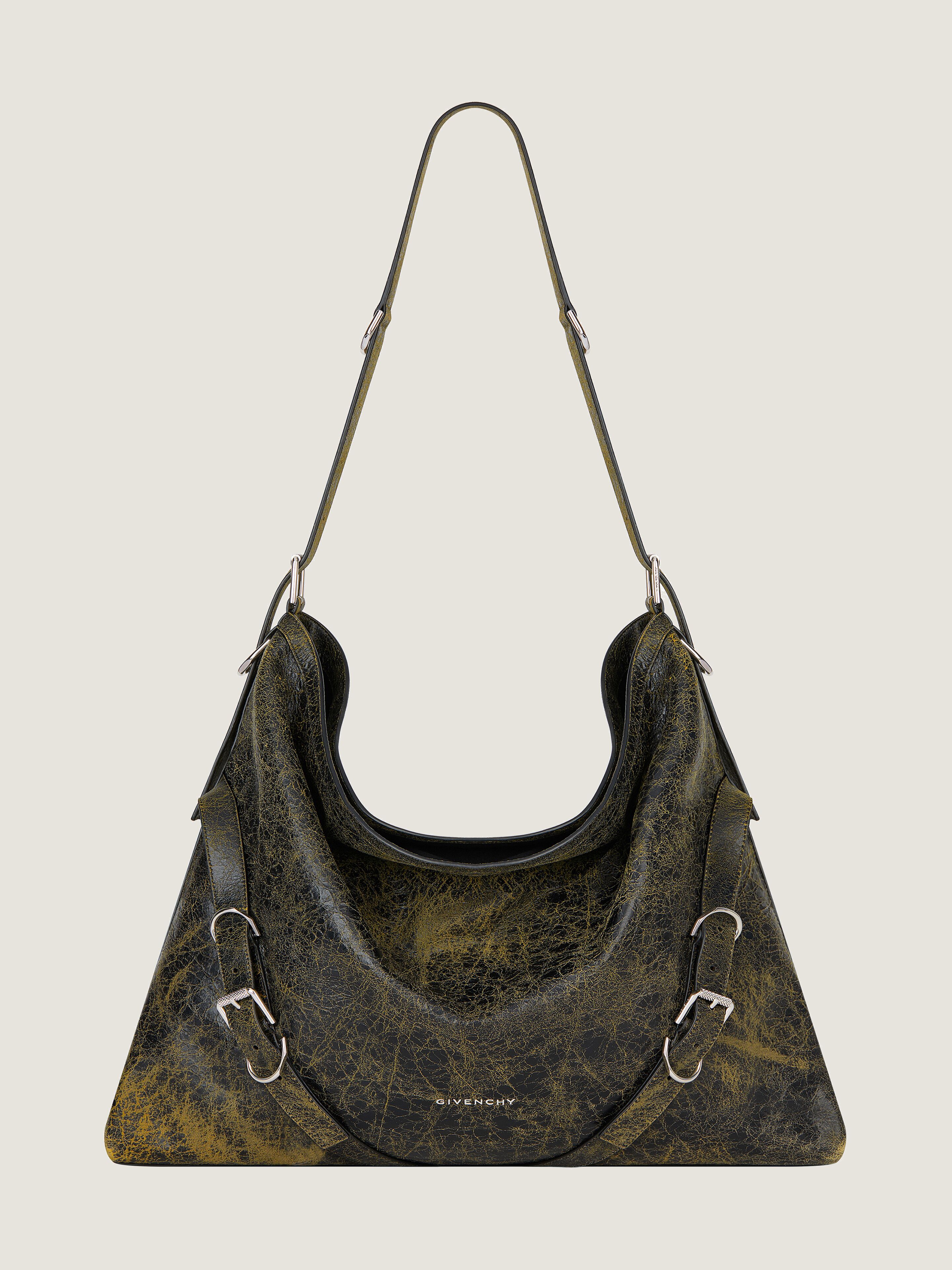 Large Voyou bag in crackled leather